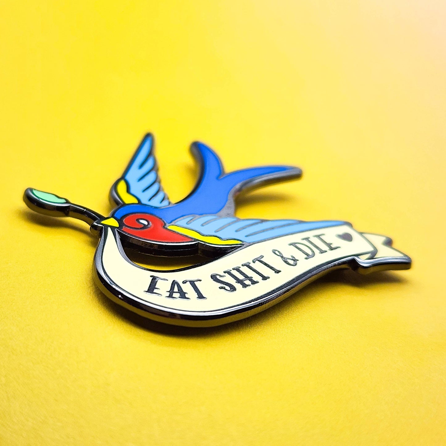 Swallow Tattoo Flash Enamel Pin
