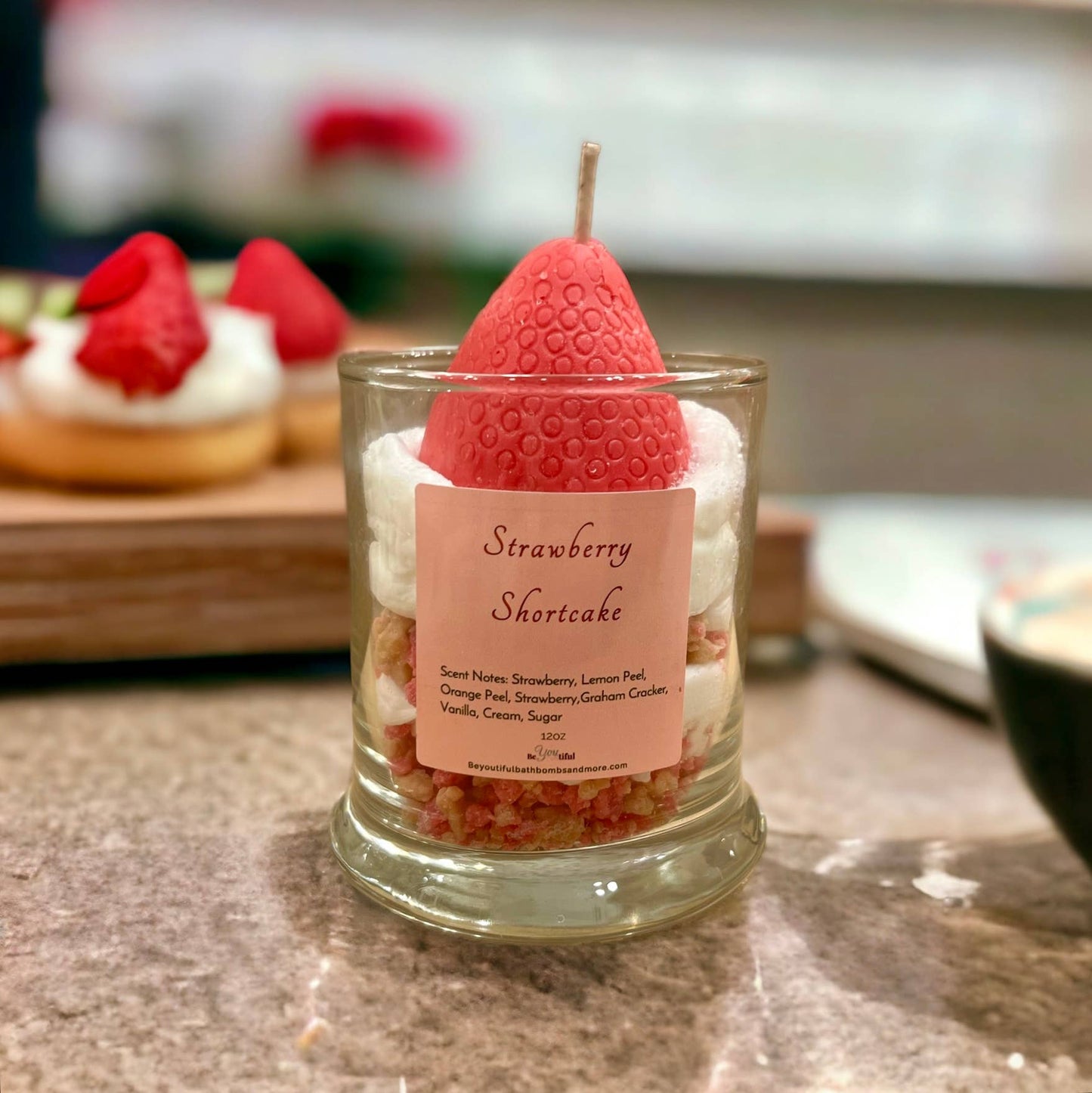 Strawberry Shortcake Dessert Candle