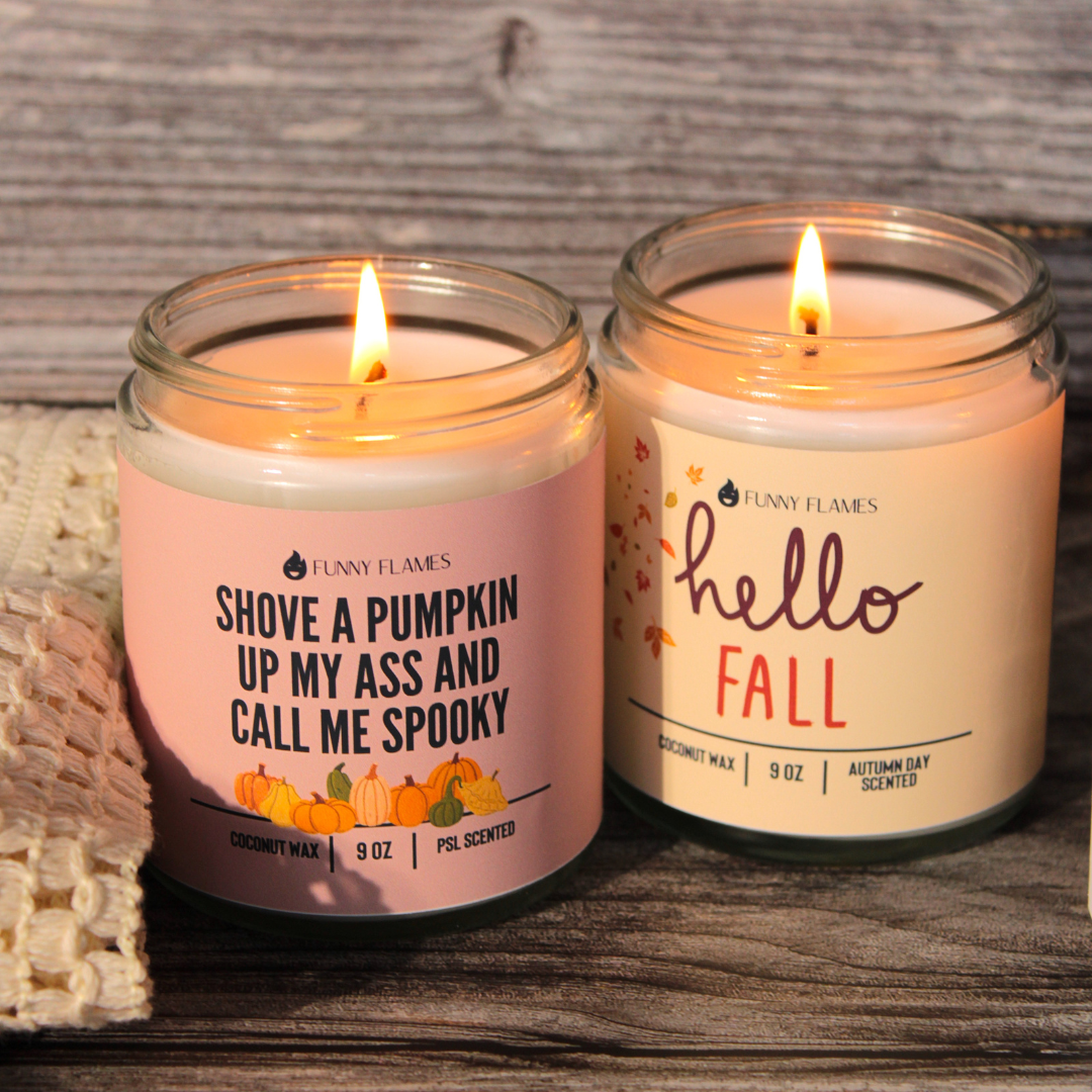 Hello Fall - fall and halloween scented candle gift for bff