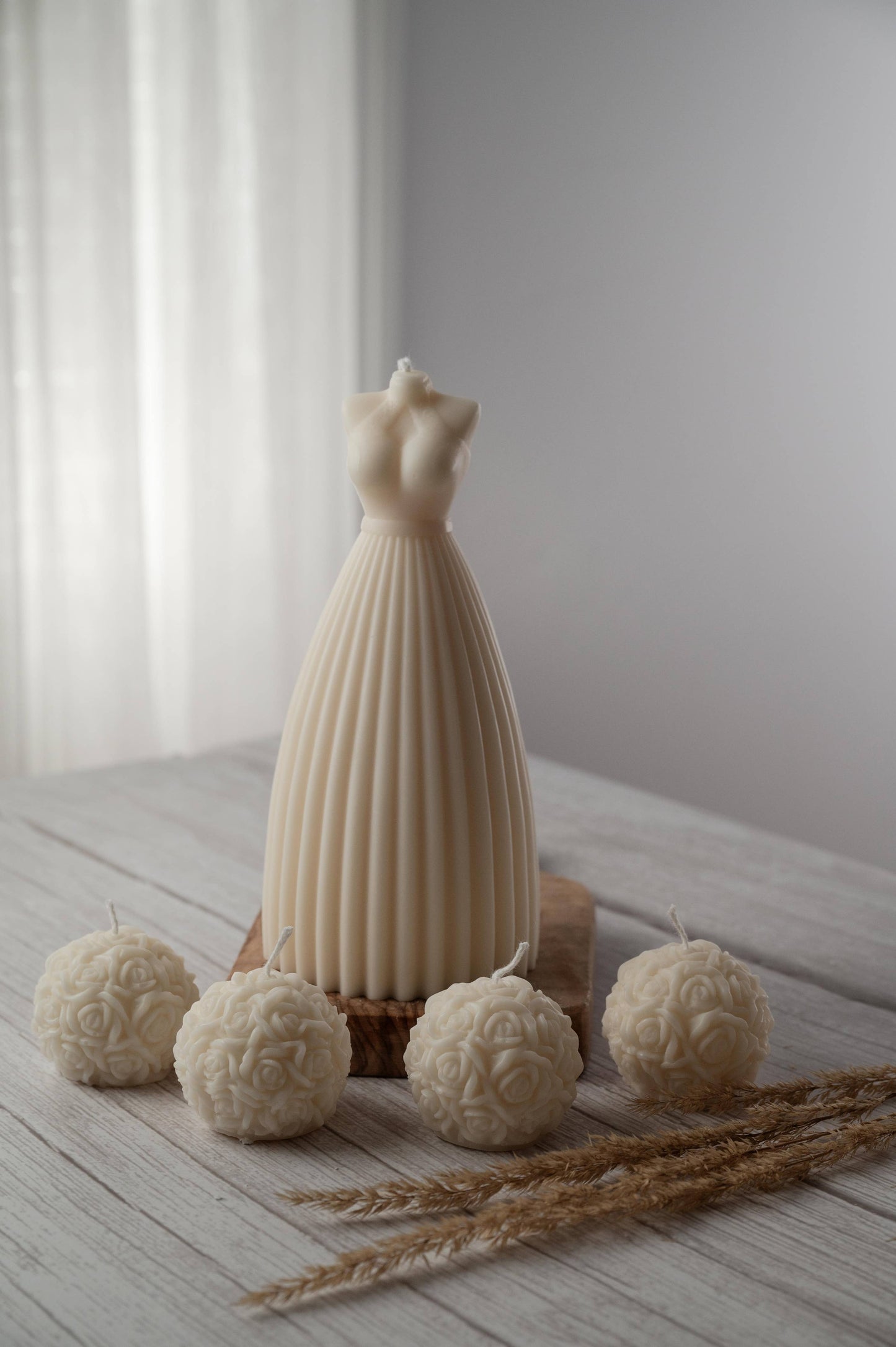 Wedding Dress Bridal Candle: Lily