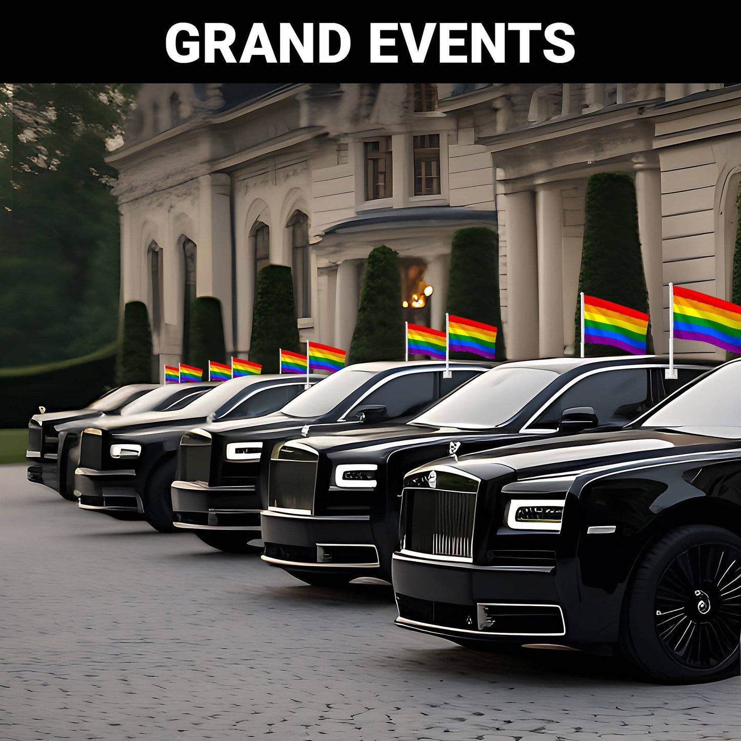 LGBTQ Rainbow Pride Car Flag | 11x17 In | Double LiteWeave Pro Series Double Sided Printed 150D Polyester | Flagpole Included/ 11X17IN