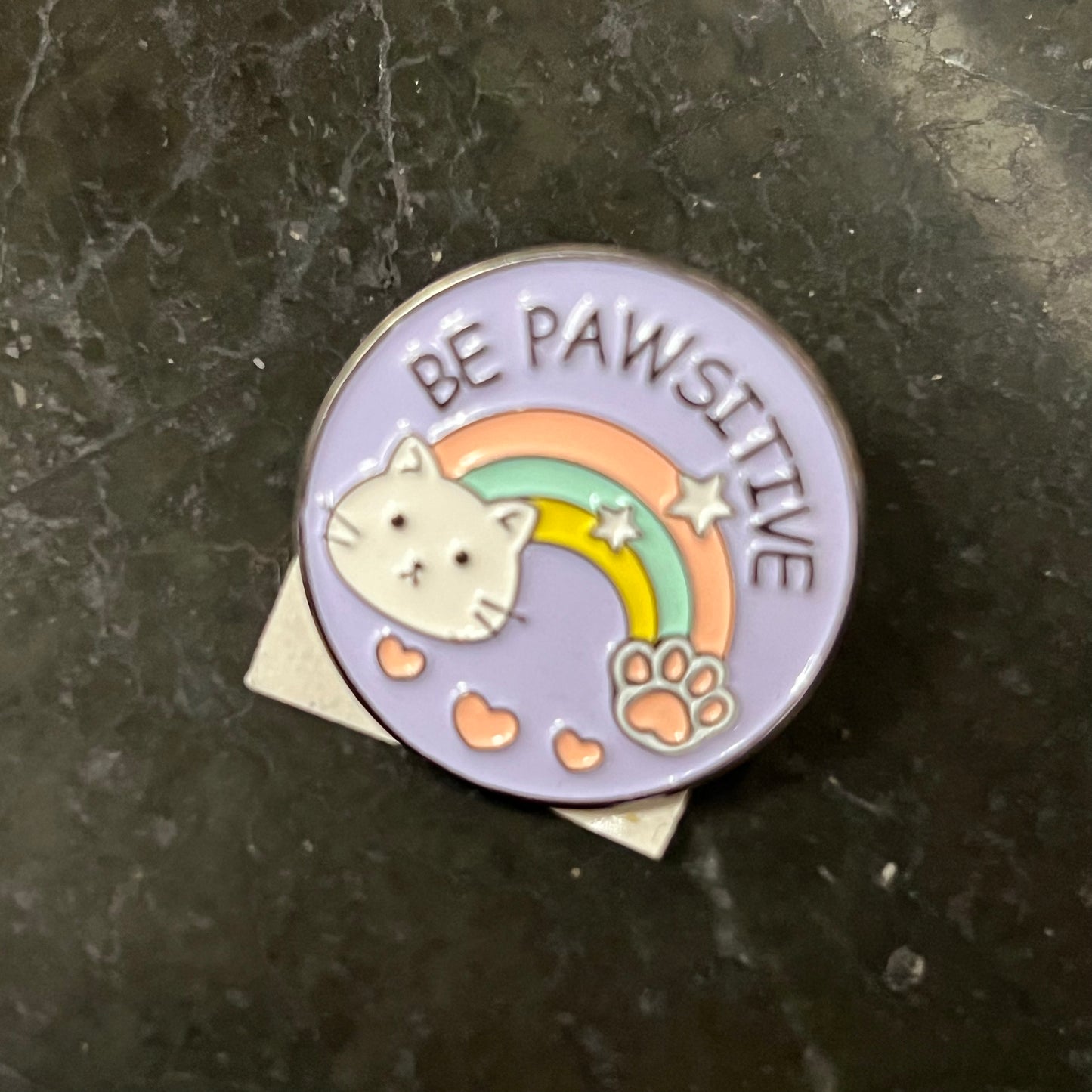 Be Pawsitive Cat Enamel Pin
