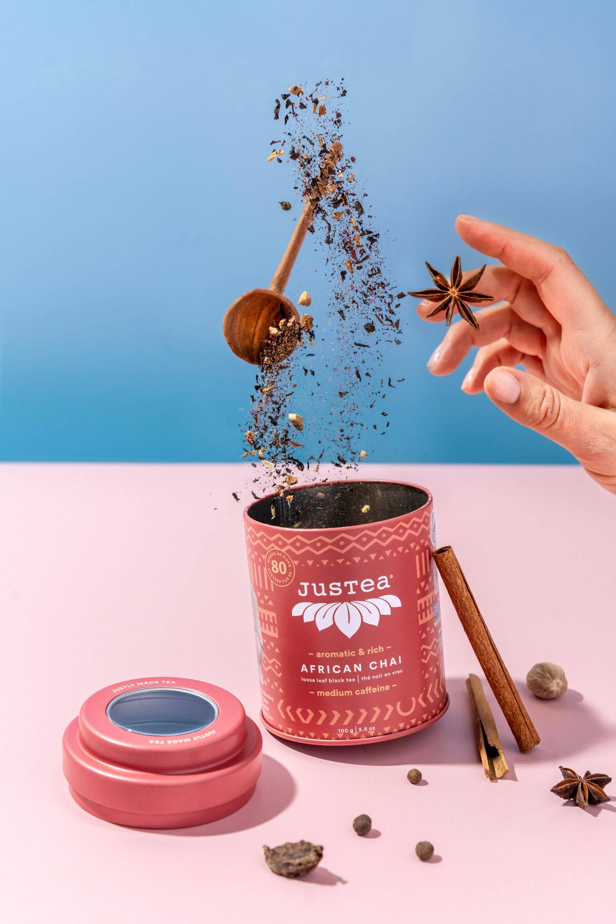 African Chai Tin & Spoon - Organic, Fair-Trade, Black Tea