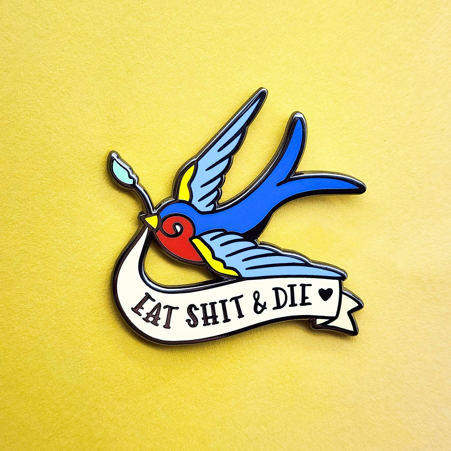 Swallow Tattoo Flash Enamel Pin