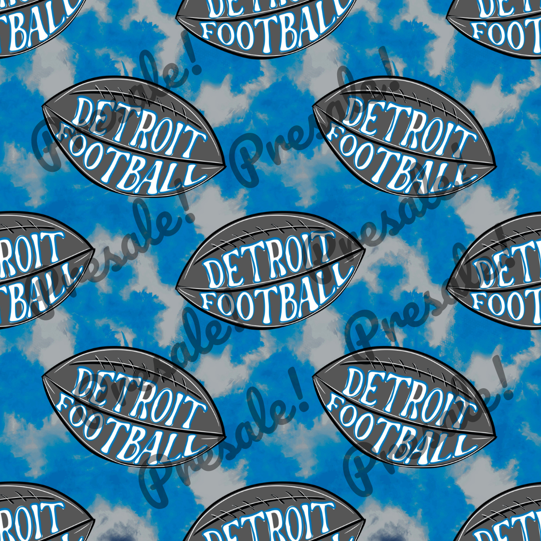 Tie Dye Detroit Football Stretch Headband