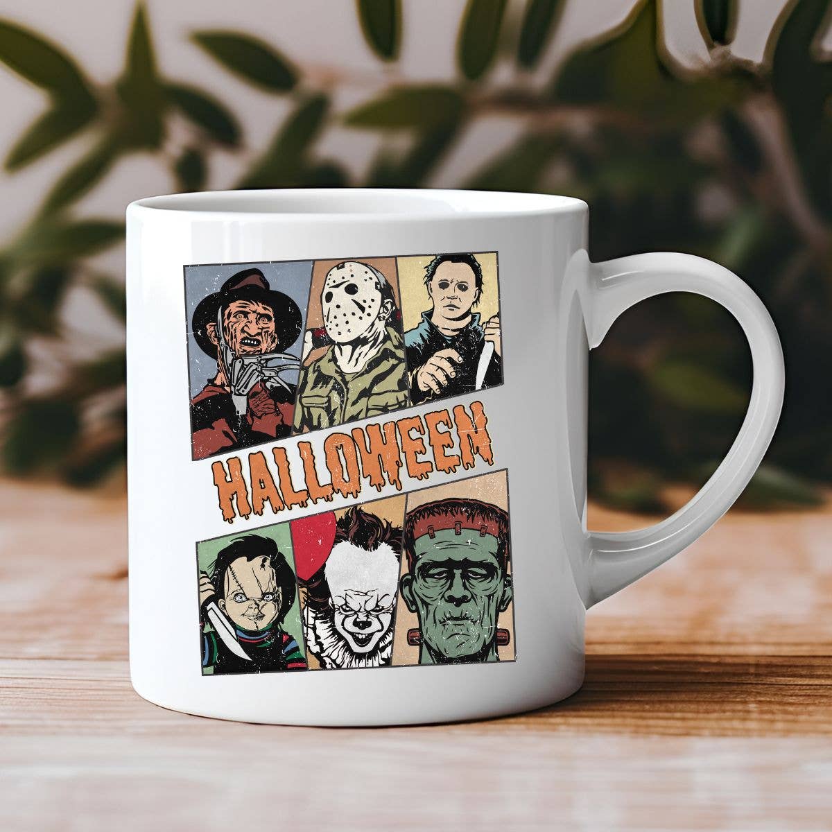 Halloween Horror Movies Collage Coffee Mug: 11oz White