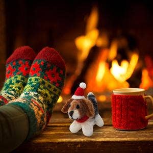 Santa’s Helpers Holiday Dog Eco Wool Ornament