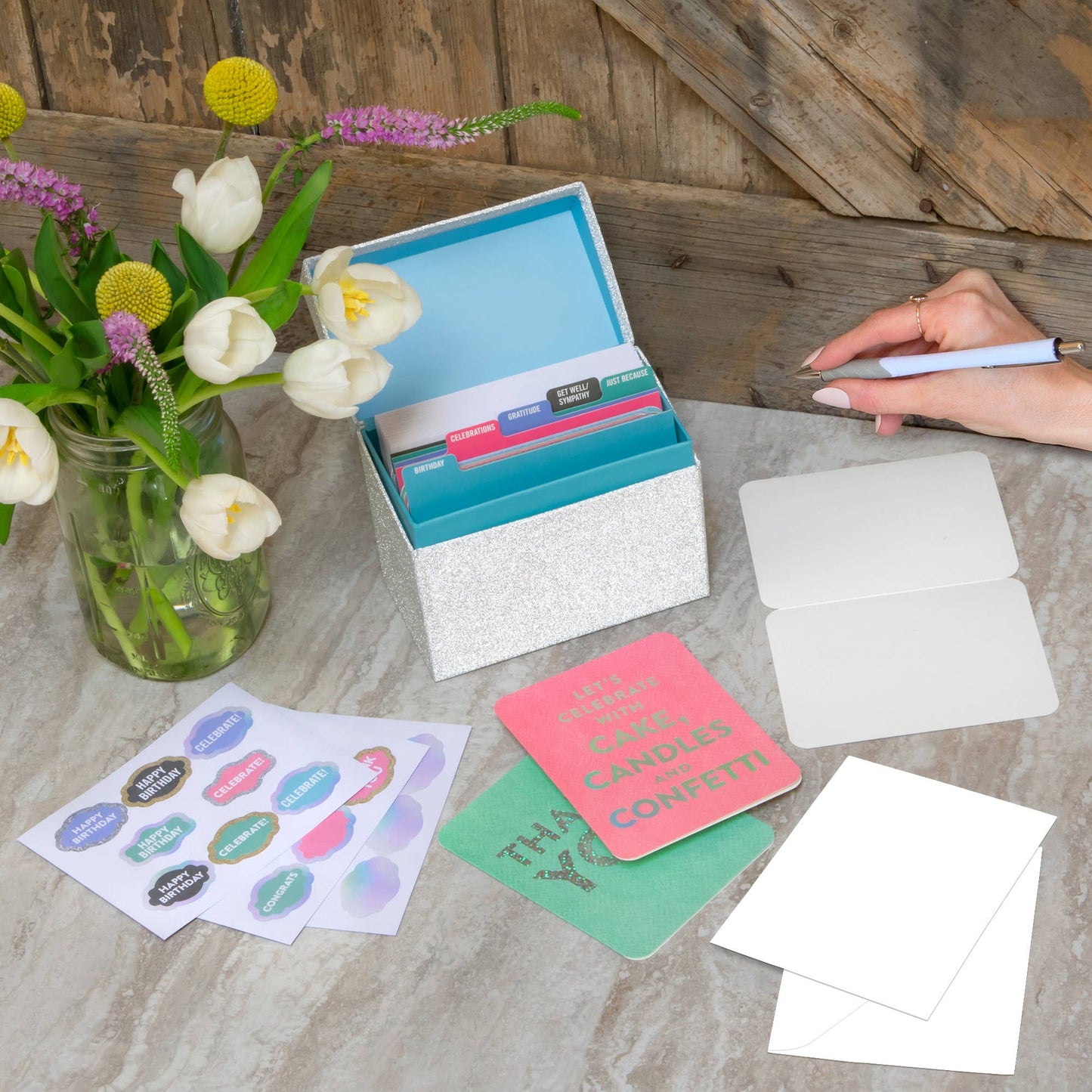 All-Occasion Greeting Card Assortment - Silver Glitter