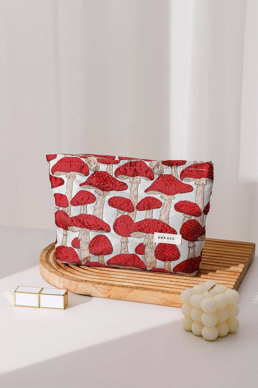 Vintage Mushroom Aesthetic Toiletry Bag: Large