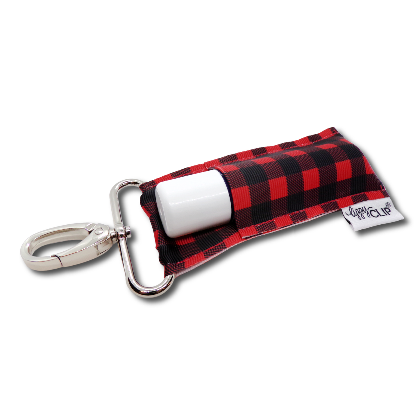 Buffalo Plaid LippyClipKISS for larger lip balms, essential: Standard Size (most common)