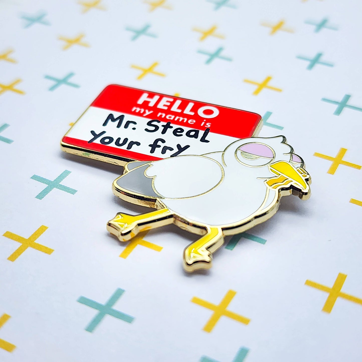 Mr. Steal Your Fry Seagull Enamel Pin