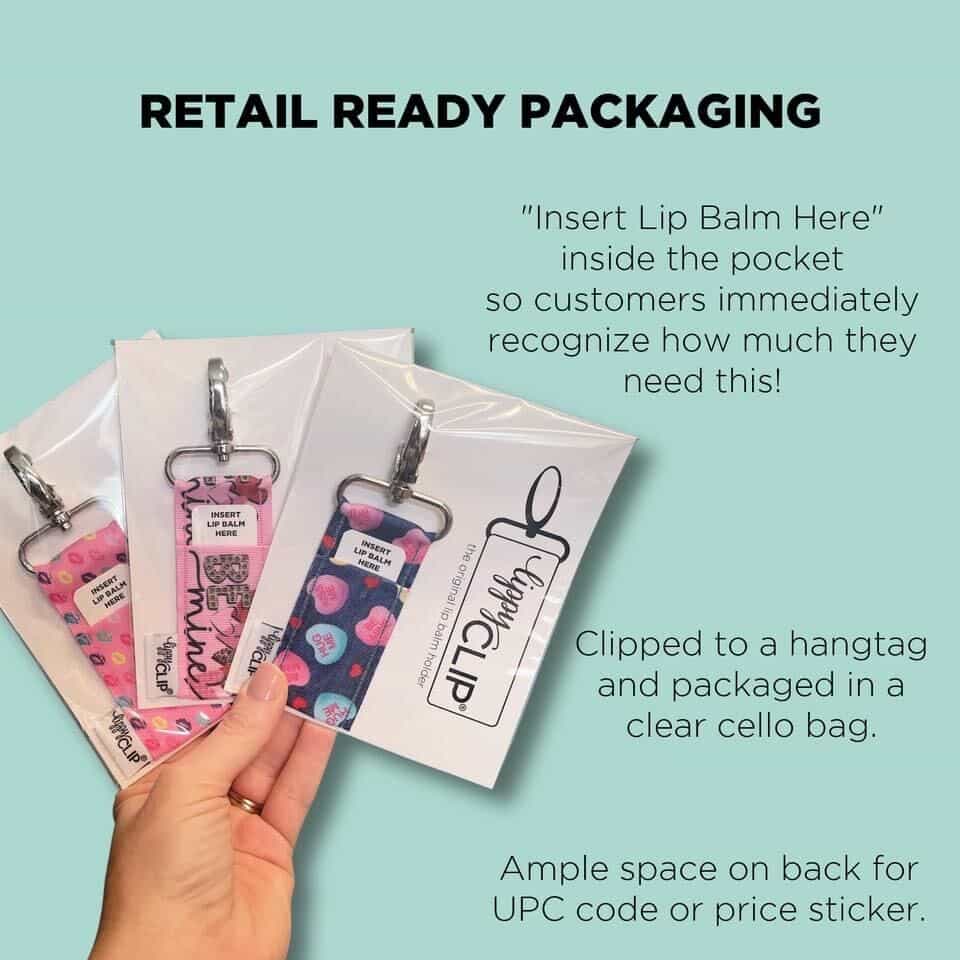 CLASSIC: Bubble Gum LippyClipKISS for larger lip balms: Standard (most common)