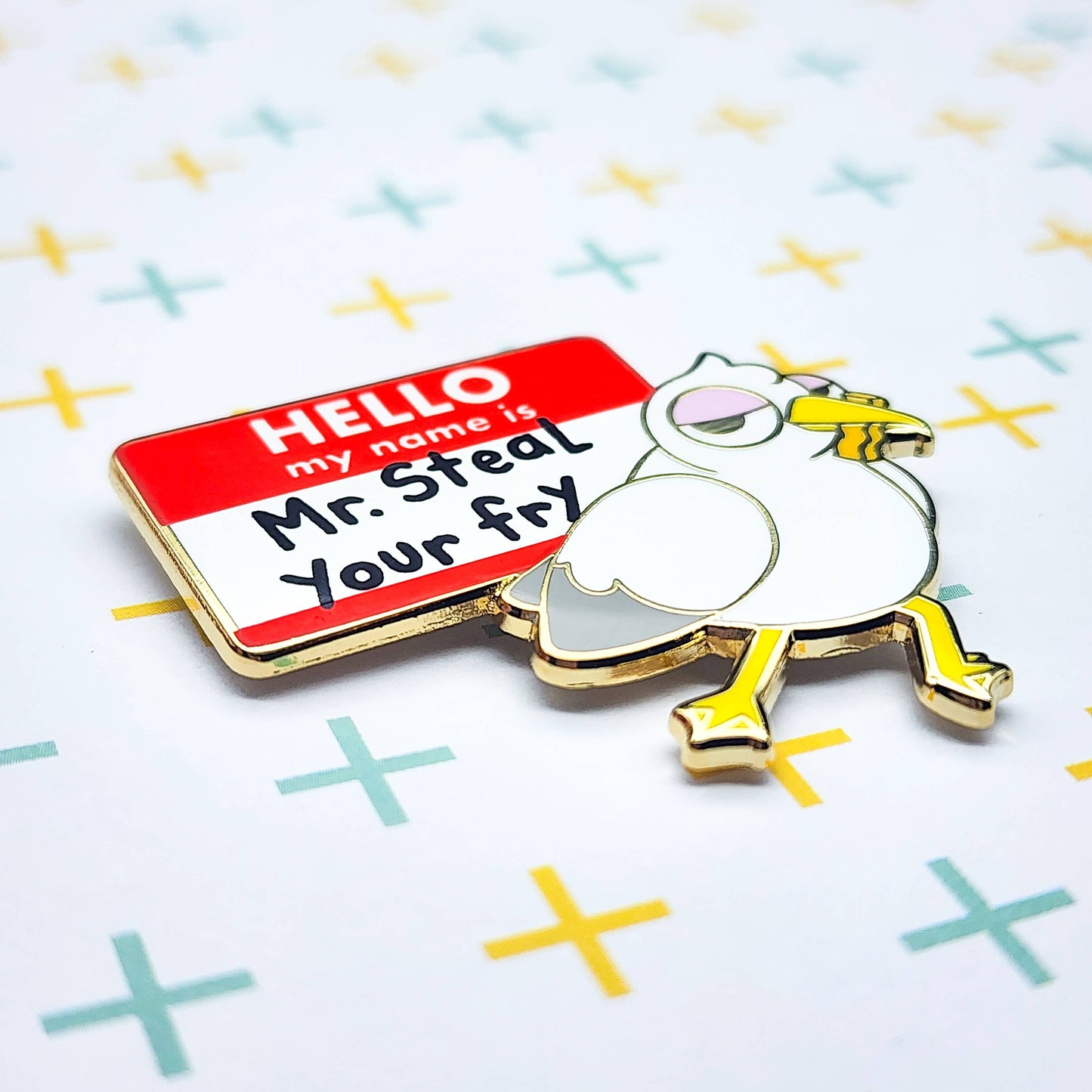 Mr. Steal Your Fry Seagull Enamel Pin