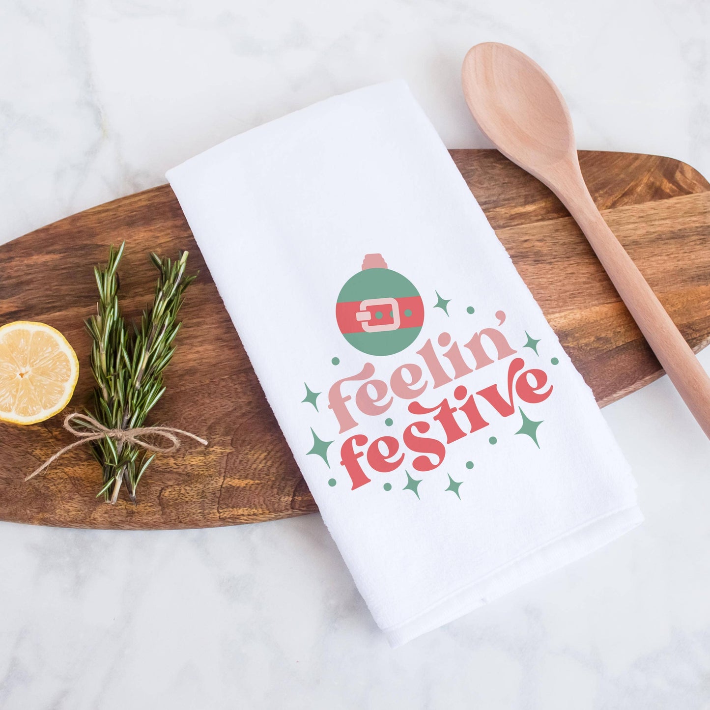 Festive Christmas Kitchen Towel, Holiday Decor, Tea Towel