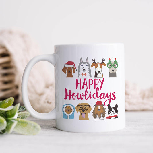 Happy Howlidays Funny Christmas Ceramic Mug: 11oz