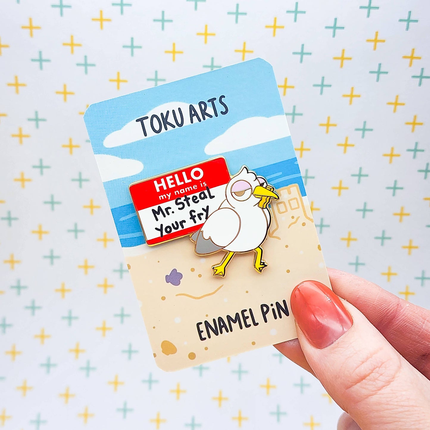 Mr. Steal Your Fry Seagull Enamel Pin