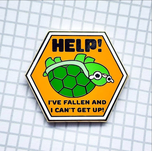Flipped Turtle Enamel Pin