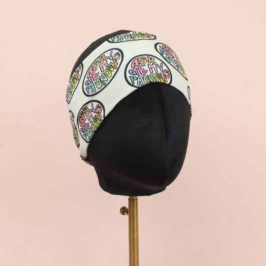 Ask Me Pronouns Stretch Headband