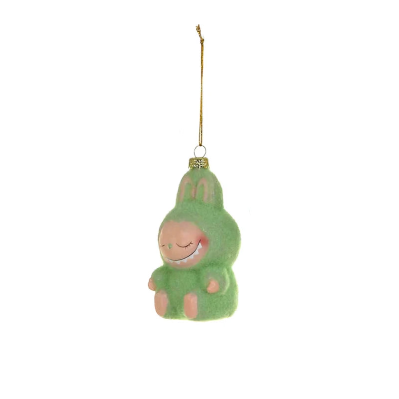 Sleeping Labubu Glass Ornament