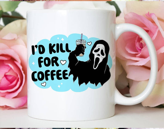 I'd Kill For Some Coffee - Cute Halloween Coffee Mug KTJ07: 11oz White