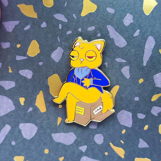 Orange Dapper Cat Enamel Pin