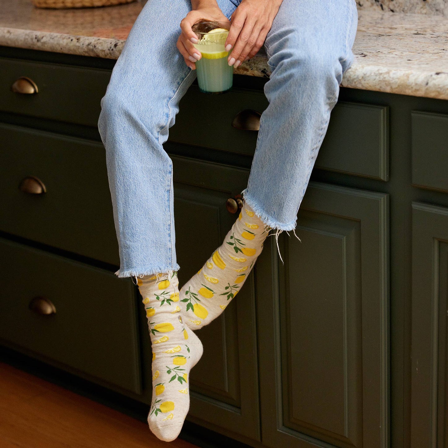 Socks that Plant Trees (Beige Lemons): Medium