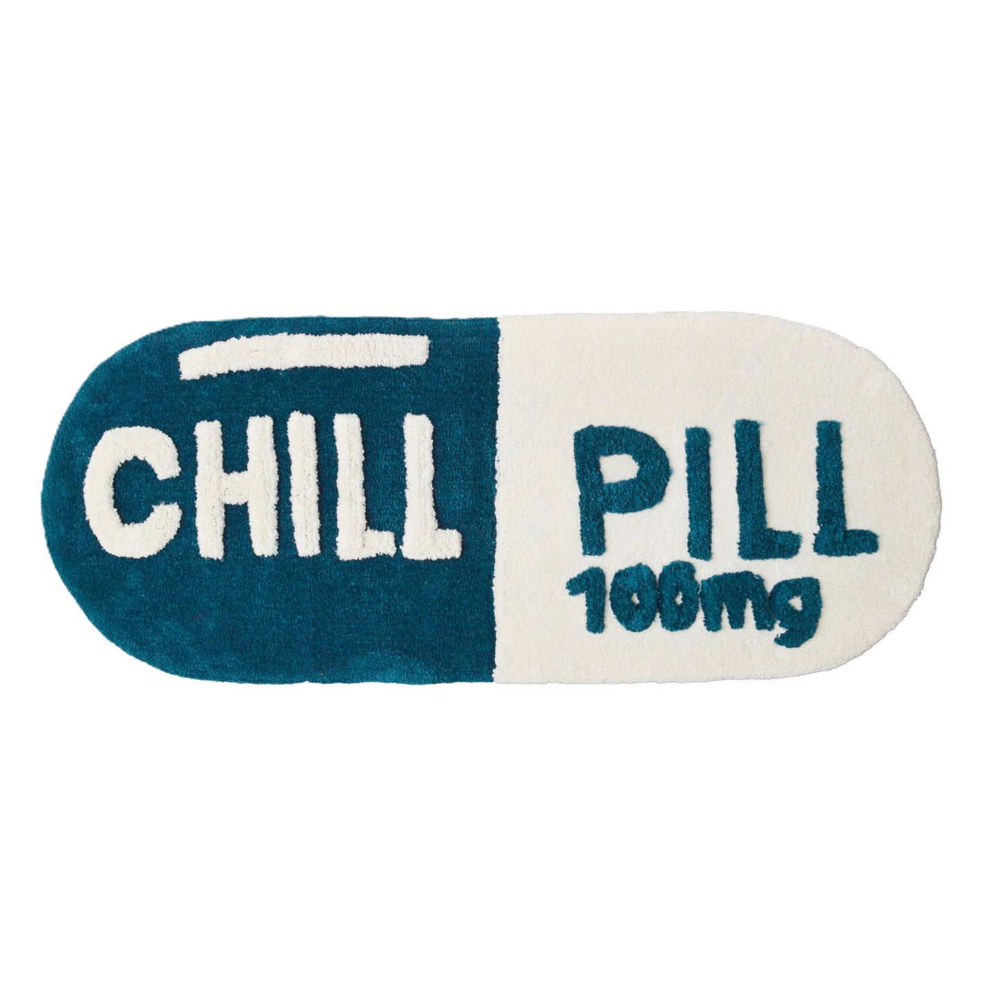Chill Pill Rug, Hand Tufted Long Bath Mat Runner Non Slip: Red