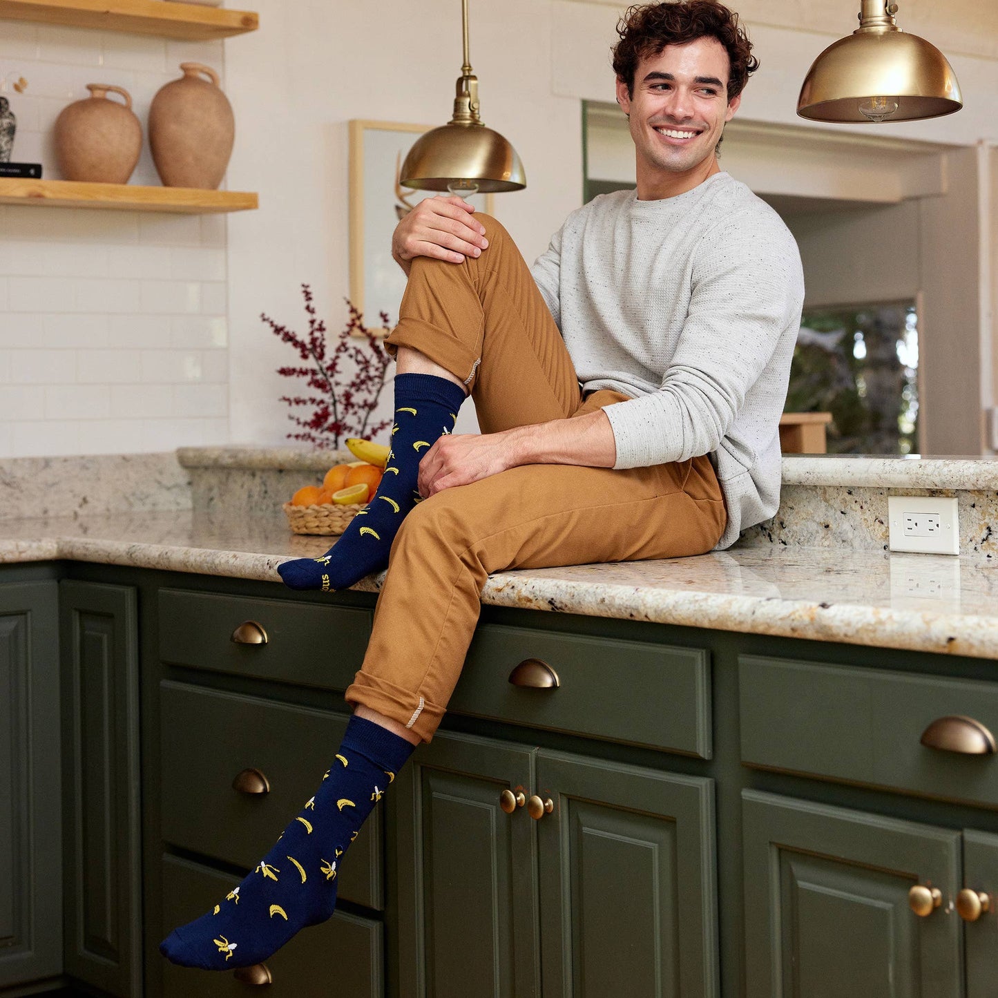 Socks that Plant Trees (Navy Bananas): Medium