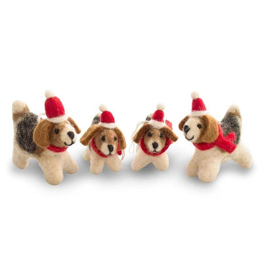 Santa’s Helpers Holiday Dog Eco Wool Ornament