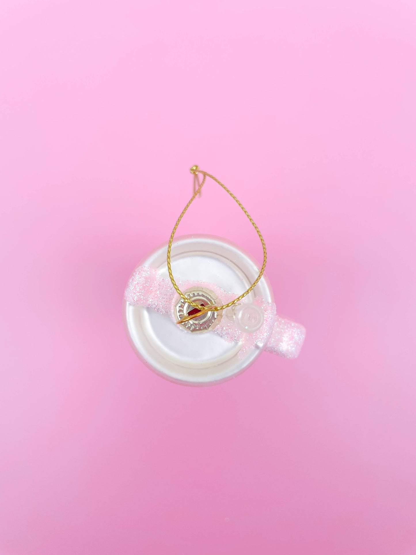Pink Glittered Tumbler Ornament