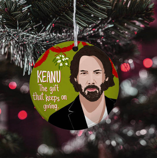 Keanu Reeves Holiday Ornament
