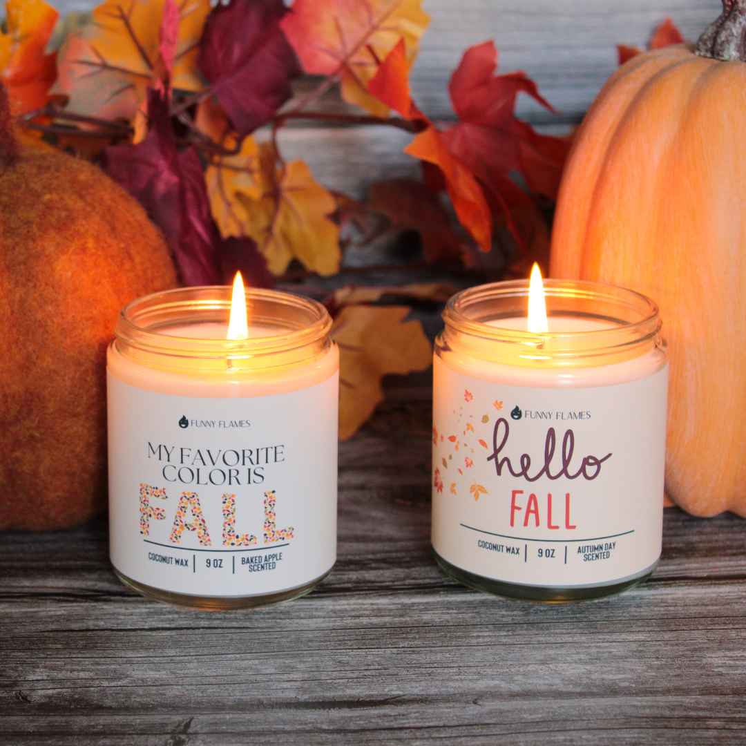 Hello Fall - fall and halloween scented candle gift for bff