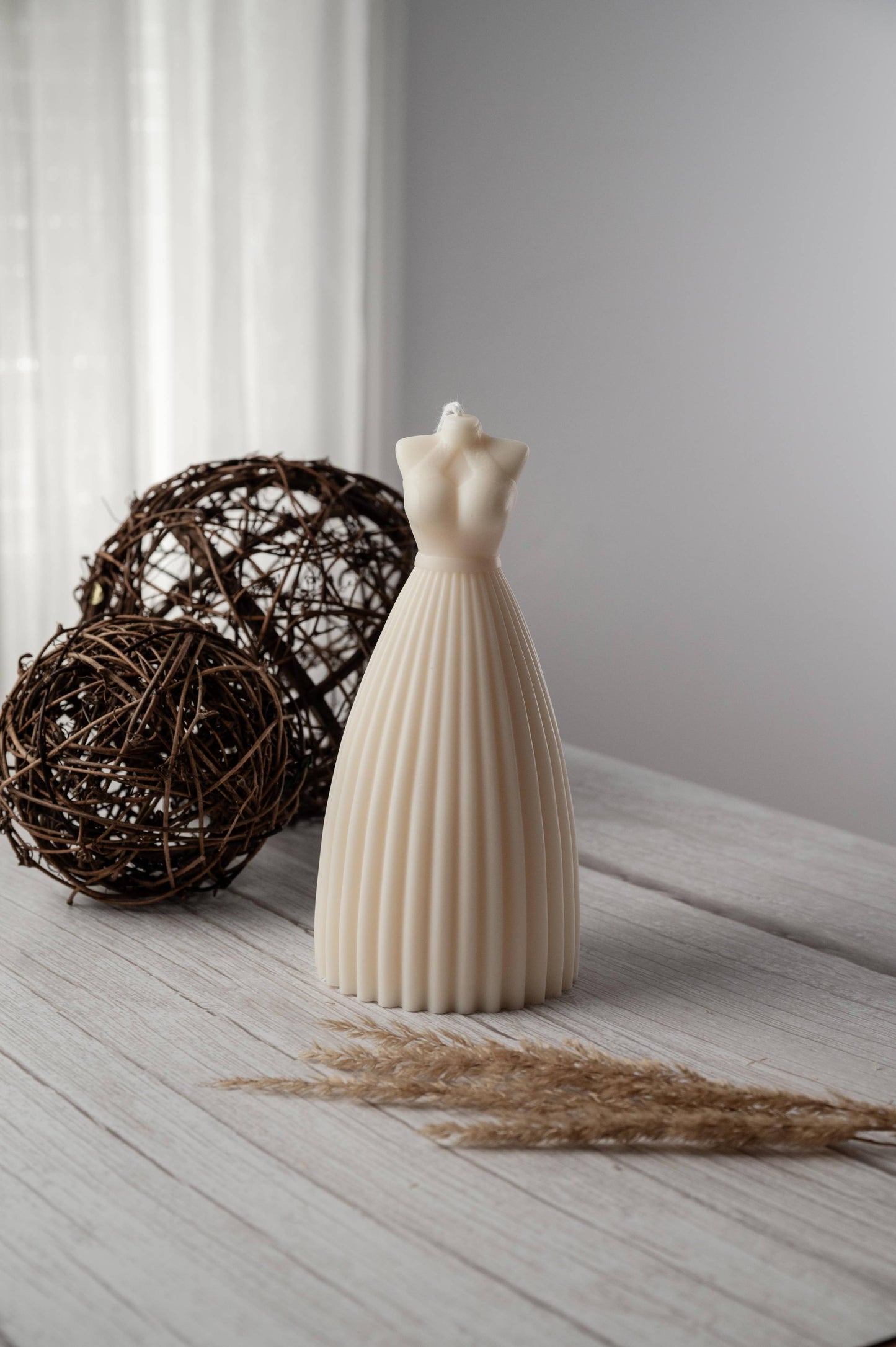 Wedding Dress Bridal Candle: Lily