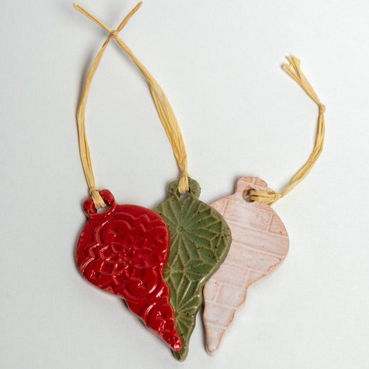 Classic Christmas Ornaments Handmade in Ohio, Stoneware