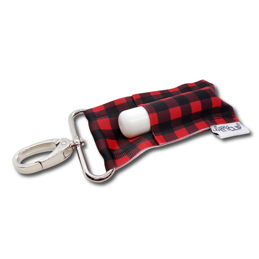 Buffalo Plaid LippyClipKISS for larger lip balms, essential: Standard Size (most common)