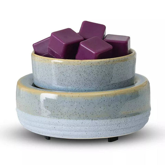 Blue Two Tone with Beige Trim Wax Warmer