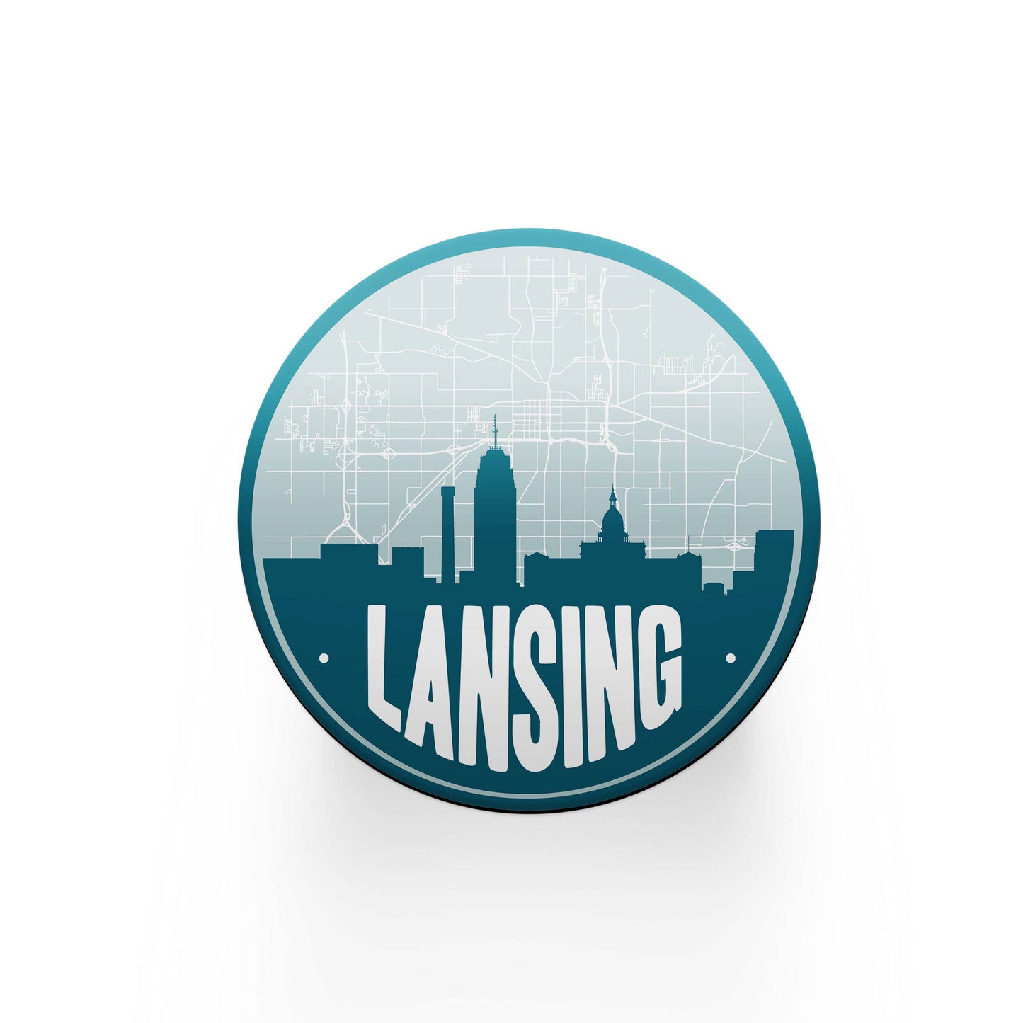 Lansing Michigan Coaster - Blue