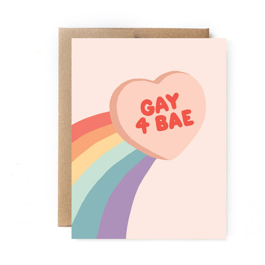 Gay Valentine Card - Recycled Paper - Gay 4 Bae