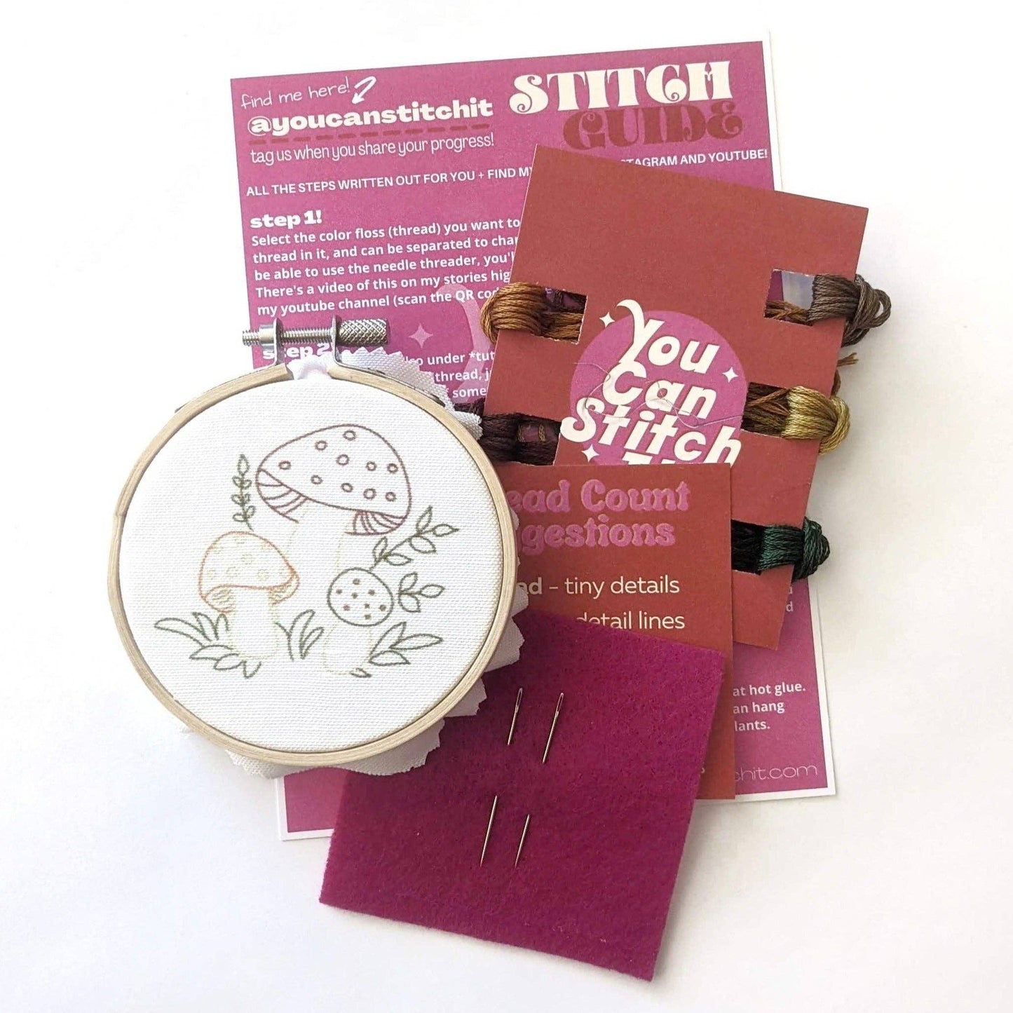 Mushroom Mini Embroidery Kit