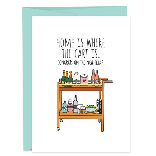 Home Cart Booze Greeting Card