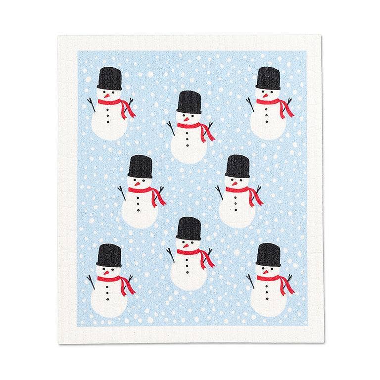 Multiple Snowmen Swedish Dishcloth