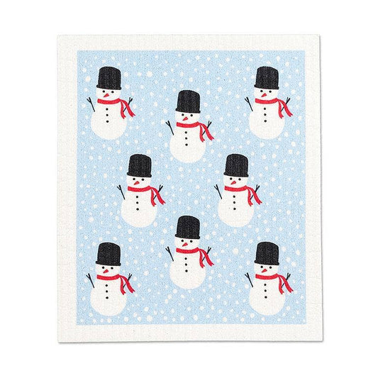 Multiple Snowmen Swedish Dishcloth
