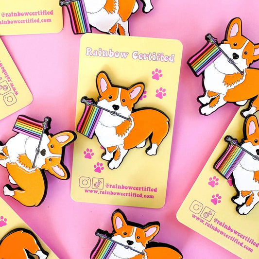 Pride Corgi Enamel Pin