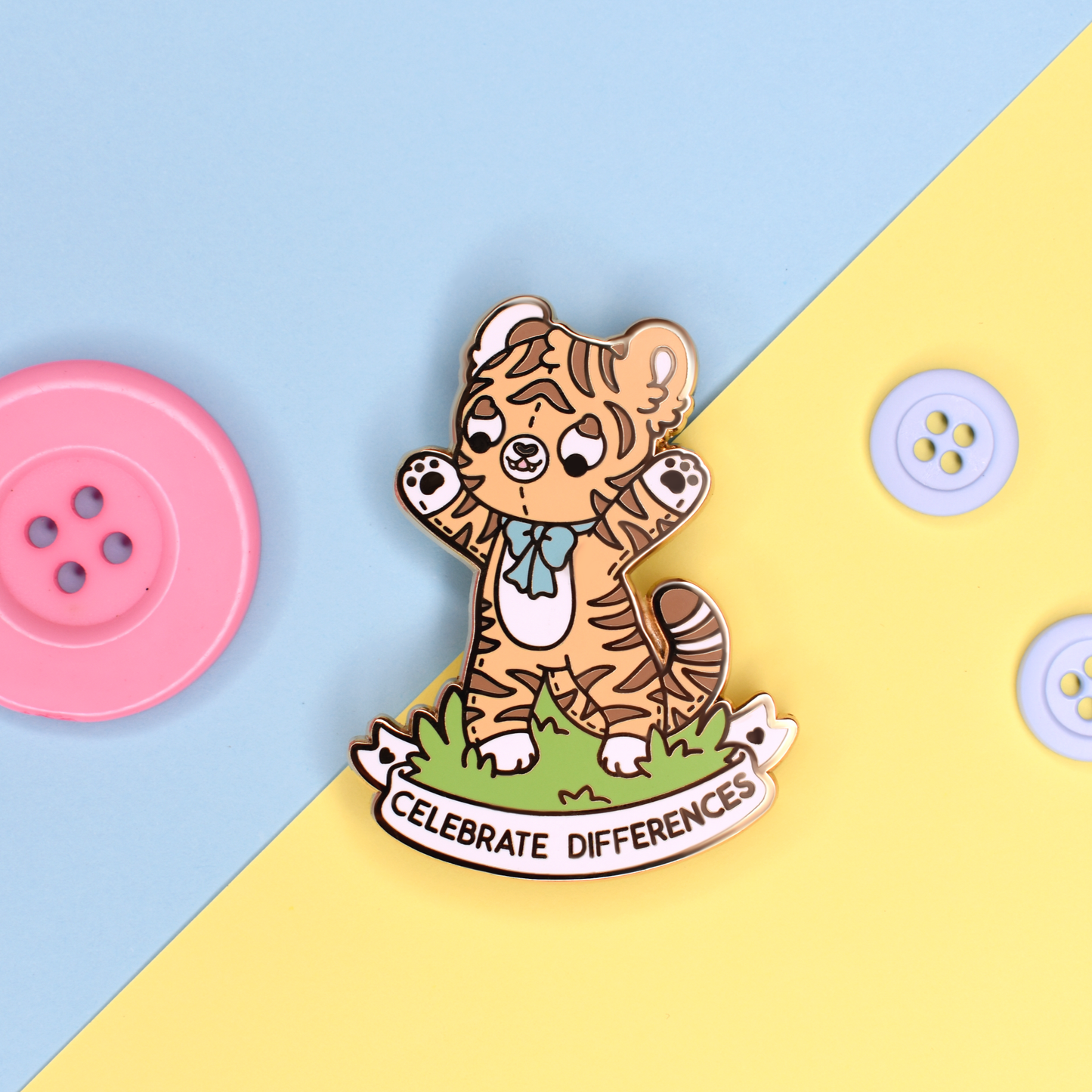 Celebrate Differences Tiger Enamel Lapel Pin