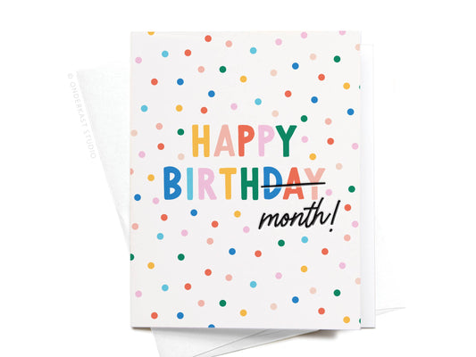 Happy Birth Month Letterpress Greeting Card