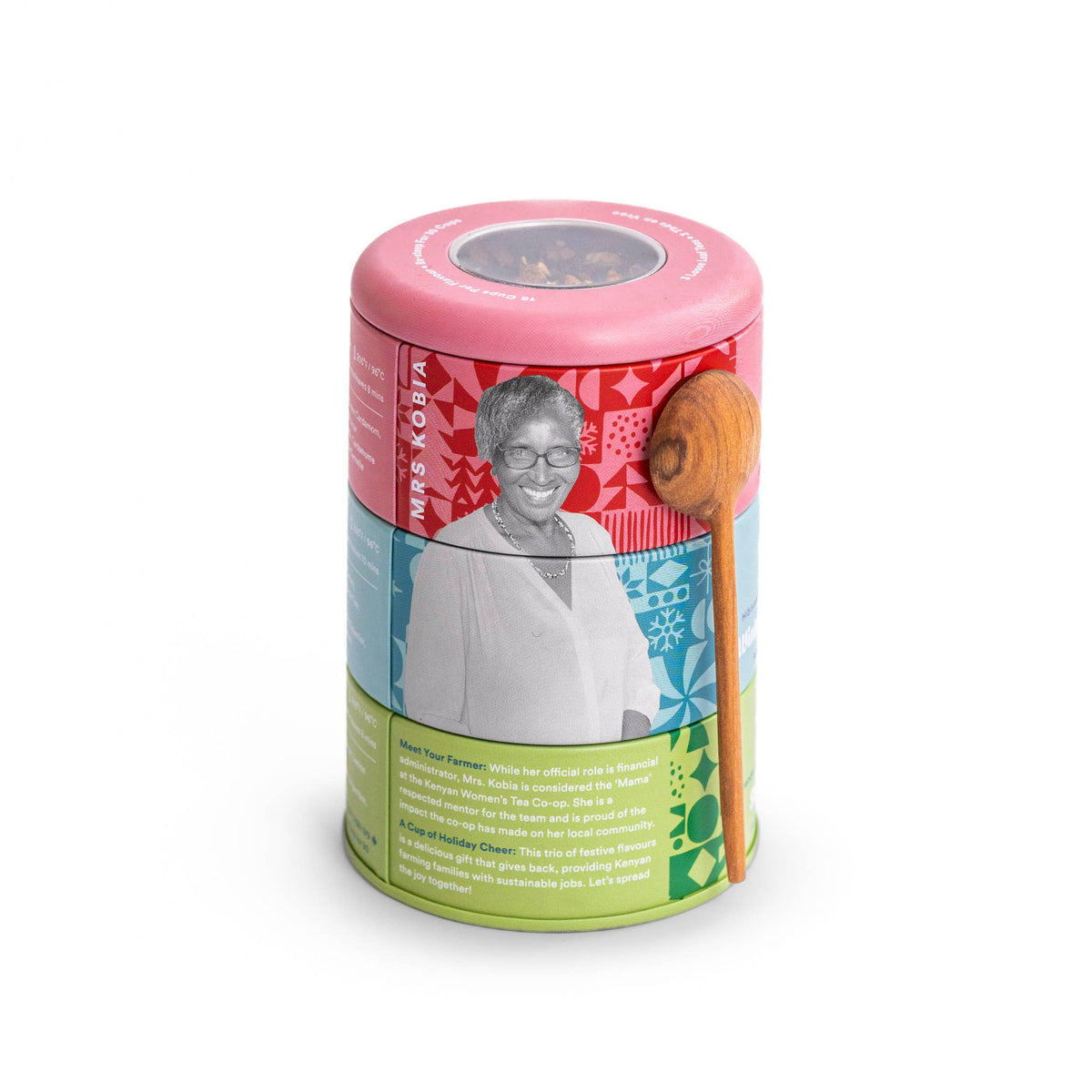 Holiday Trio Tin & Spoon - Organic Black, Purple, Herbal Tea