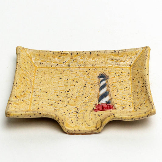 Ceramic Soap Dish -  Lighthouse Pattern Handmade in Ohio