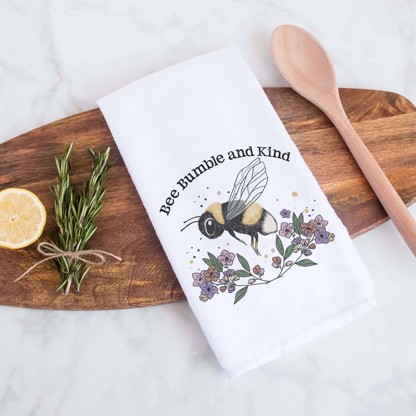 Bee Bumble and Kind Bee Kitchen Towel, Bee Decor, Bee Gifts