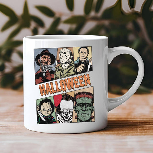 Halloween Horror Movies Collage Coffee Mug: 11oz White