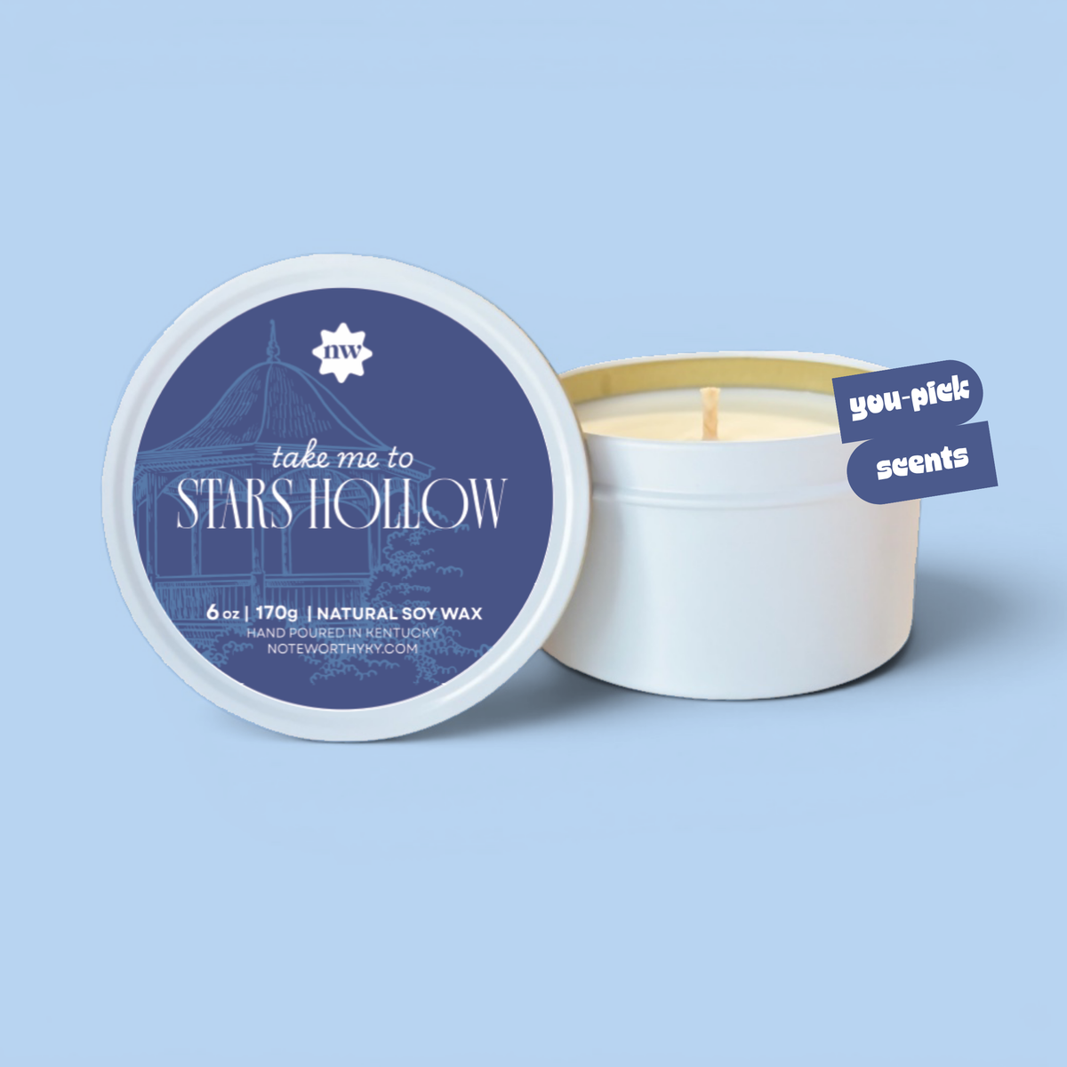 Candle Tin | Take Me To Stars Hollow, You-Pick Scent: Sunset Amber